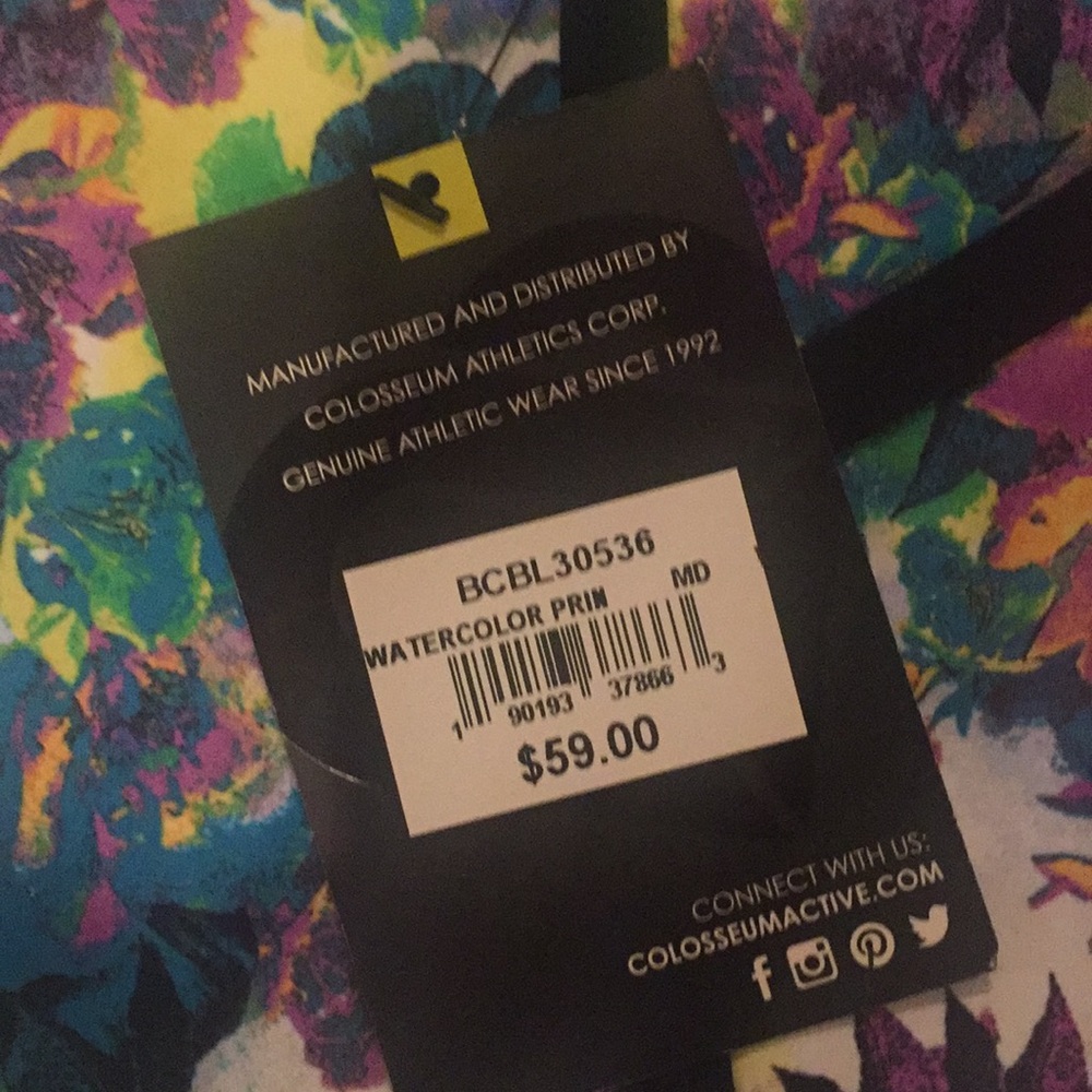 NWT COLOSSEUM Floral Yoga Pants.  Medium - Picture 3 of 4